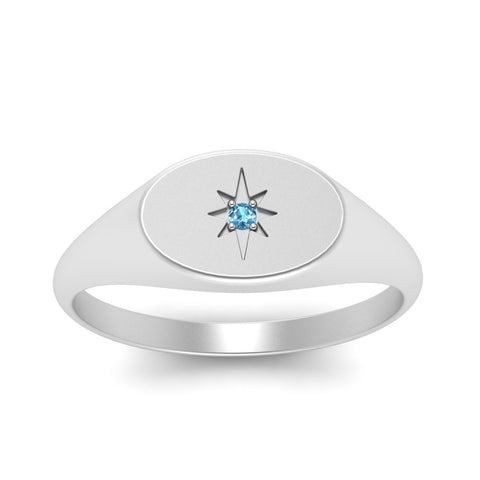 Oval Starburst Signet Ring