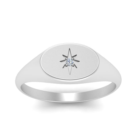 Oval Starburst Signet Ring