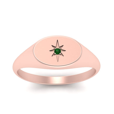 Oval Starburst Signet Ring