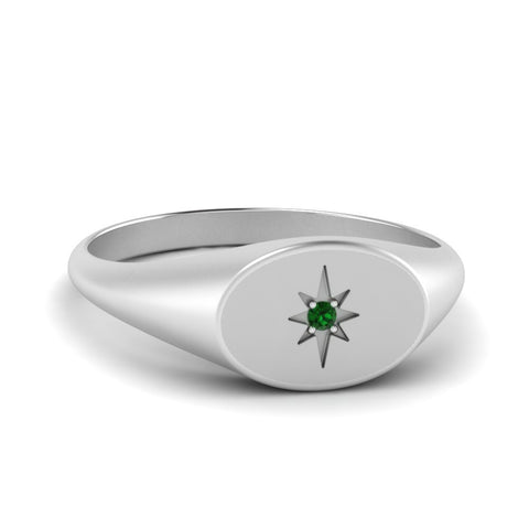 Oval Starburst Signet Ring