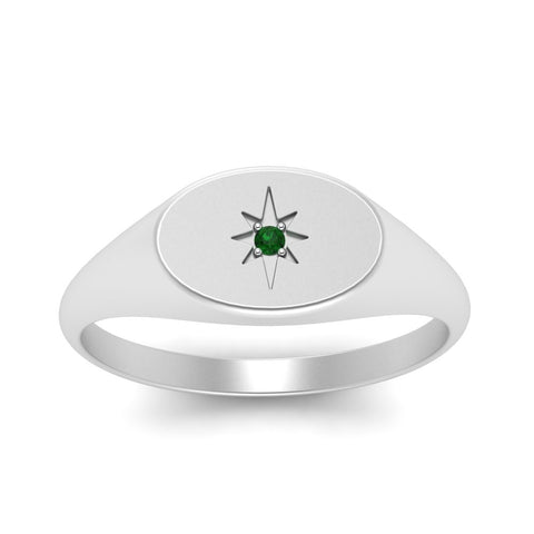 Oval Starburst Signet Ring