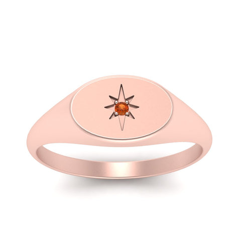 Oval Starburst Signet Ring