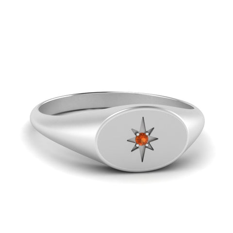 Oval Starburst Signet Ring
