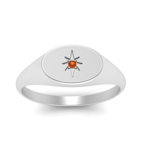 Oval Starburst Signet Ring