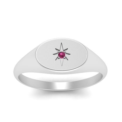 Oval Starburst Signet Ring