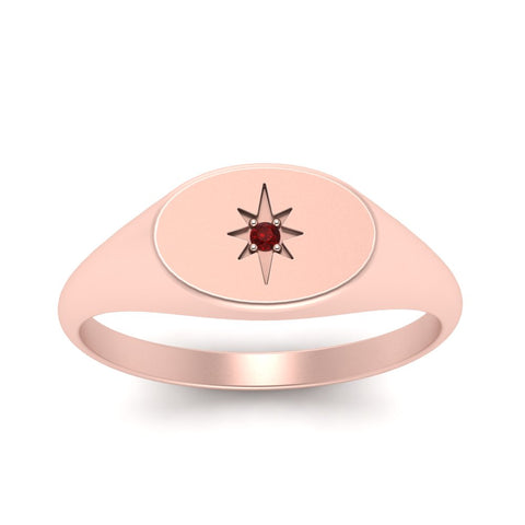 Oval Starburst Signet Ring