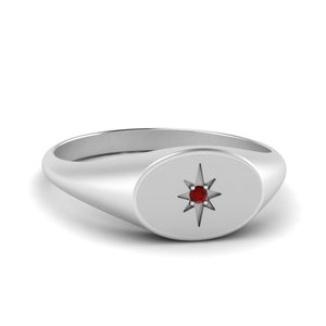Oval Starburst Signet Ring