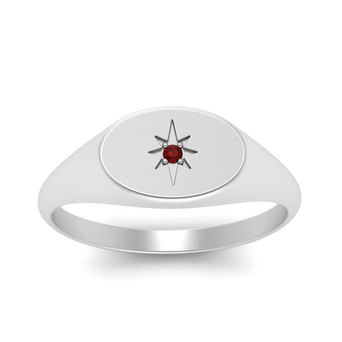 Oval Starburst Signet Ring