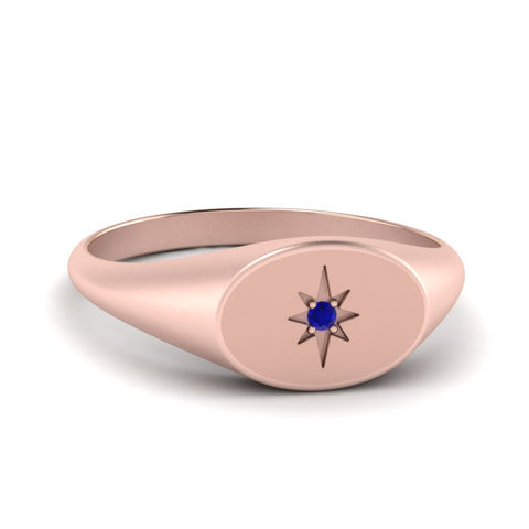 Oval Starburst Signet Ring
