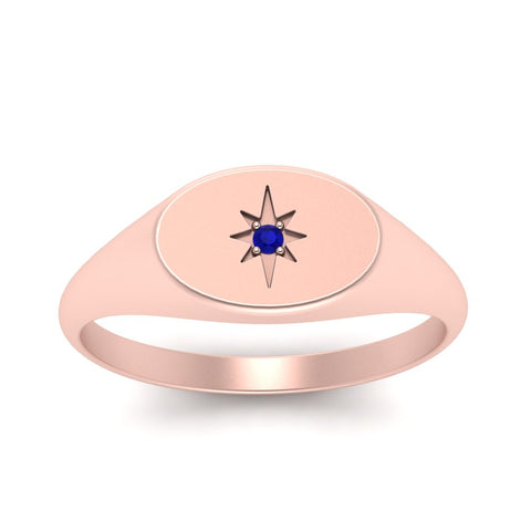 Oval Starburst Signet Ring