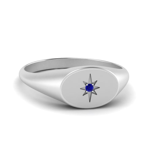 Oval Starburst Signet Ring