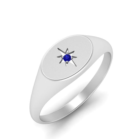 Oval Starburst Signet Ring