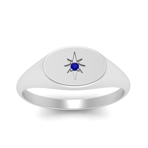 Oval Starburst Signet Ring