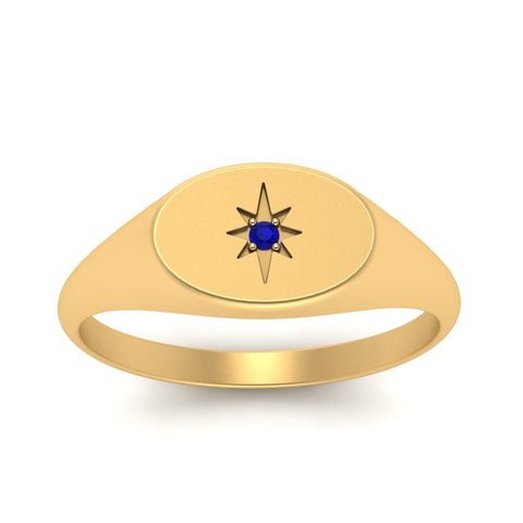 Oval Starburst Signet Ring