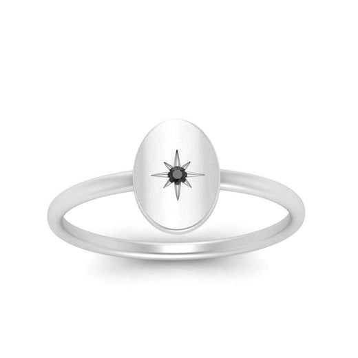 Oval Starburst Gold And Diamond Signet Ring