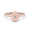 Load image into Gallery viewer, Oval Starburst Gold And Diamond Signet Ring