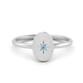 Thumbnail 49 - Oval Starburst Gold And Diamond Signet Ring