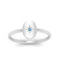 Thumbnail 50 - Oval Starburst Gold And Diamond Signet Ring