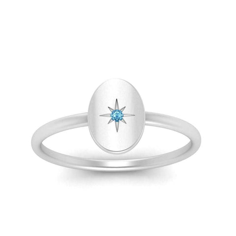 Oval Starburst Gold And Diamond Signet Ring