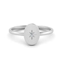 Thumbnail 28 - Oval Starburst Gold And Diamond Signet Ring