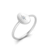 Load image into Gallery viewer, Oval Starburst Gold And Diamond Signet Ring