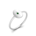 Thumbnail 42 - Oval Starburst Gold And Diamond Signet Ring