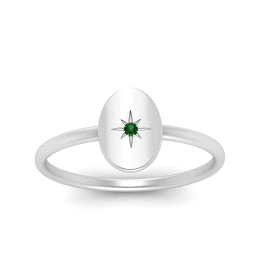 Oval Starburst Gold And Diamond Signet Ring