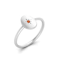 Thumbnail 39 - Oval Starburst Gold And Diamond Signet Ring