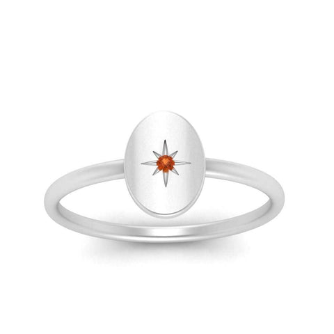 Oval Starburst Gold And Diamond Signet Ring