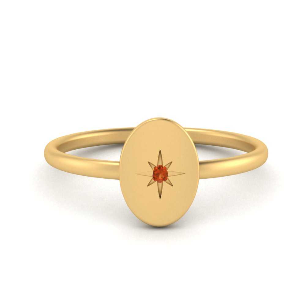 Oval Starburst Gold And Diamond Signet Ring