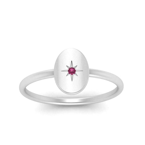 Oval Starburst Gold And Diamond Signet Ring