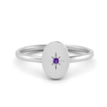 Thumbnail 52 - Oval Starburst Gold And Diamond Signet Ring