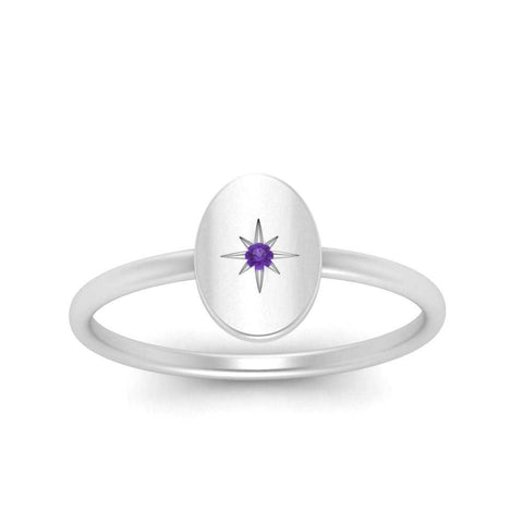 Oval Starburst Gold And Diamond Signet Ring