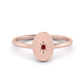 Thumbnail 16 - Oval Starburst Gold And Diamond Signet Ring