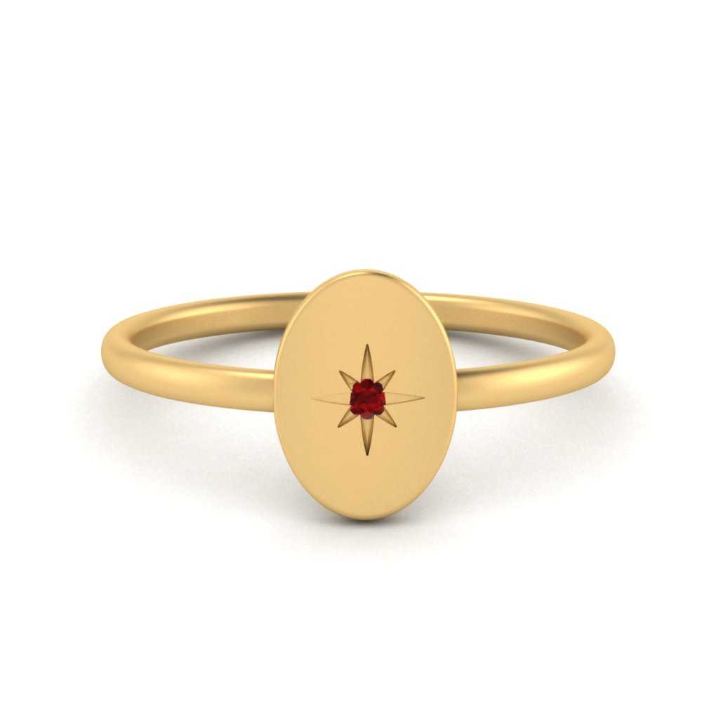 Oval Starburst Gold And Diamond Signet Ring
