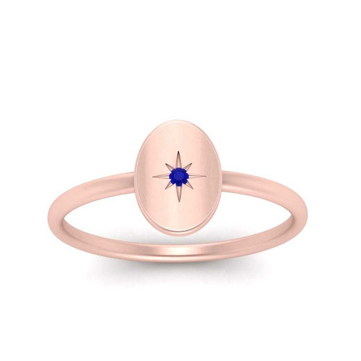 Oval Starburst Gold And Diamond Signet Ring