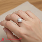 Load image into Gallery viewer, oval-sunflower-halo-engagement-ring-rose-gold-fdenr9704ovr-model
