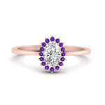 Load image into Gallery viewer, oval-sunflower-halo-purple-topaz-engagement-ring-in-rose-gold-FD9704OVRGVITO-NL-RG
