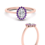 Load image into Gallery viewer, oval-sunflower-halo-purple-topaz-engagement-ring-in-rose-gold-FD9704OVRGVITO-NL-RG
