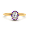 Load image into Gallery viewer, oval-sunflower-halo-purple-topaz-engagement-ring-in-yellow-gold-FD9704OVRGVITO-NL-YG