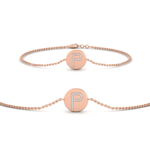 Alphabet disc diamond bracelet