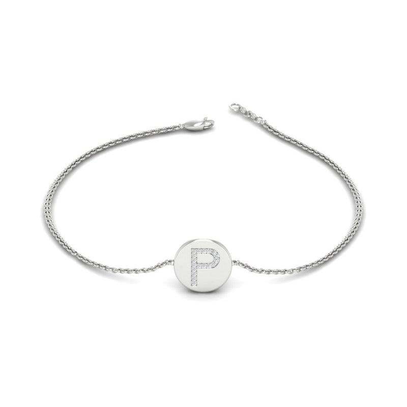Alphabet disc diamond bracelet