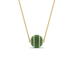 Load image into Gallery viewer, pave-diamond-ball-pendant-with-emerald-in--FDPD8426GEMGR-NL-YG
