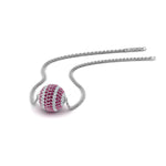 Load image into Gallery viewer, pave-diamond-ball-pendant-with-pink-sapphire-in--FDPD8426GSADRPI-NL-WG
