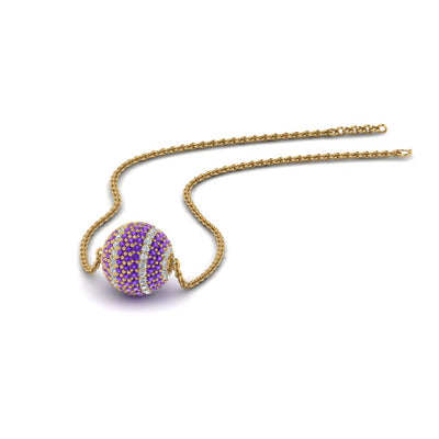 1.25Ct Pave Diamond Ball Pendant Necklace