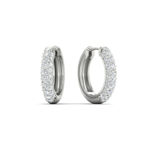 Pave Diamond Hoops Earrings