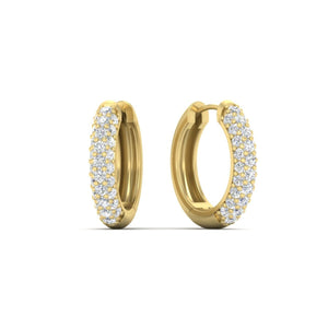Pave Diamond Hoops Earrings