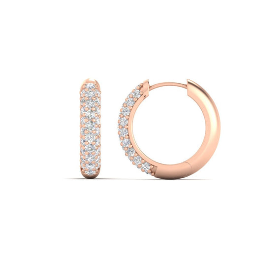 Pave Diamond Hoops Earrings