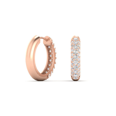 Pave Diamond Hoops Earrings