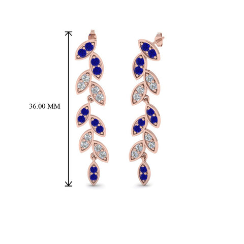 pave-diamond-leaf-drop-earring-with-blue-sapphire-in-14K-rose-gold-FD-EAR8334GSABL-NL-RG
